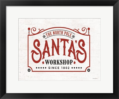 Framed Santa&#39;s Workshop Print