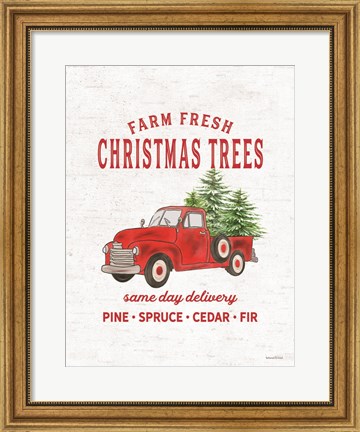Framed Christmas Trees Delivery Truck Print