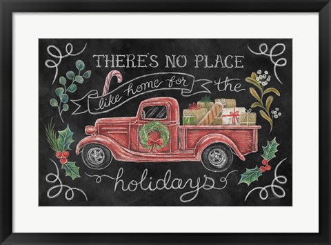 Framed Christmas Chalk VI Print