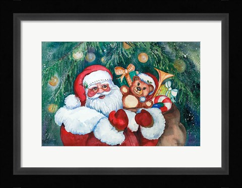 Framed Jolly Santa Print