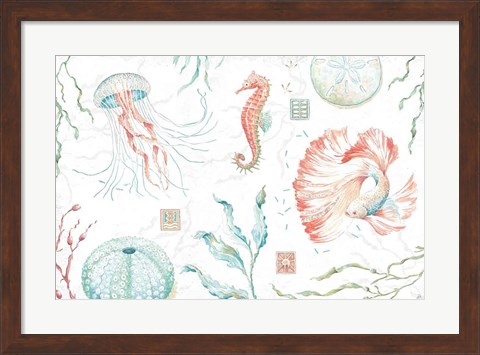 Framed Delicate Sea I Print