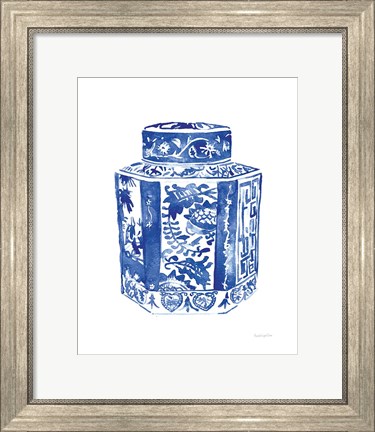 Framed Chinoiserie Vase I Print
