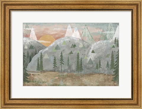 Framed Woodland Forest I Neutral Print