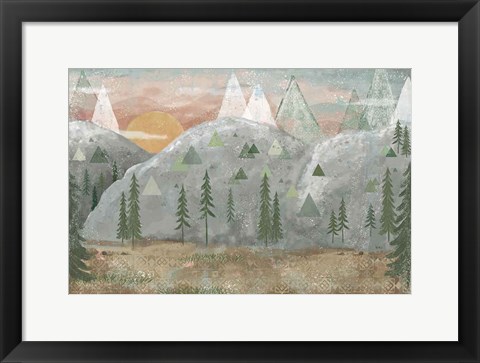 Framed Woodland Forest I Neutral Print
