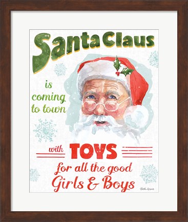Framed Santa Signs II Print