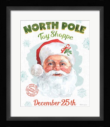 Framed Santa Signs I Print
