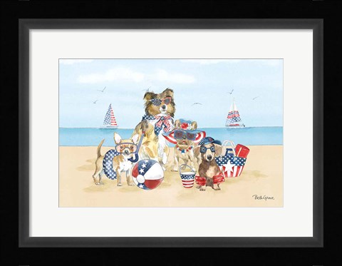 Framed Patriotic Paws I Print