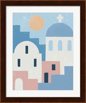 Framed Santorini Summer I Print