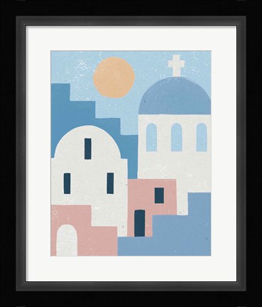 Framed Santorini Summer I Print