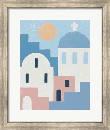 Framed Santorini Summer I Print