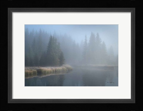 Framed Grand Teton Lake Fog Print