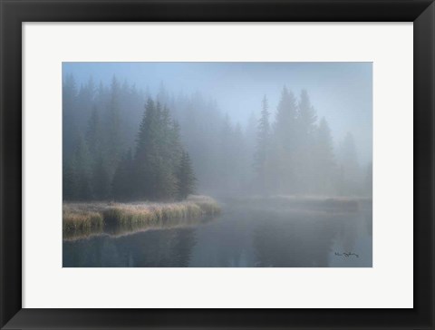 Framed Grand Teton Lake Fog Print