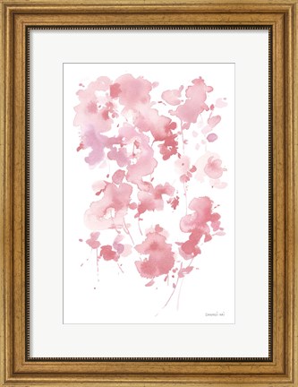 Framed Cascading Petals II Pink Print