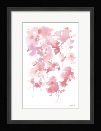 Framed Cascading Petals II Pink Print