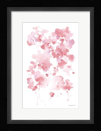 Framed Cascading Petals I Pink Print