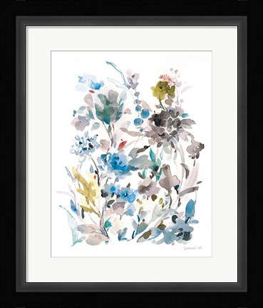 Framed Breezy Florals II Colorful Print
