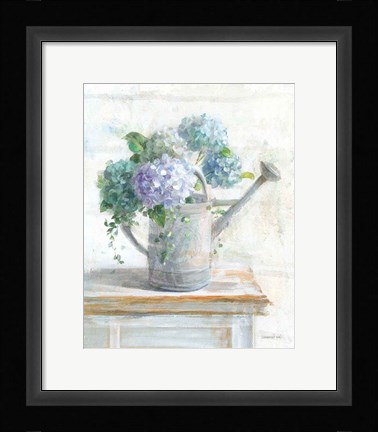 Framed Morning Hydrangeas II Print