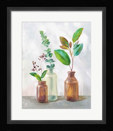 Framed Natural Riches III Clear Vase Print