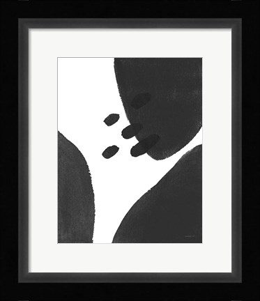 Framed Abstract Tidepool I Black Print