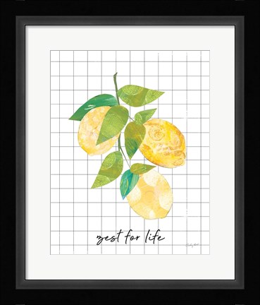 Framed Summer Lemons Sentiment I Print