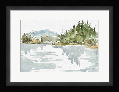 Framed Serene Lake I Print