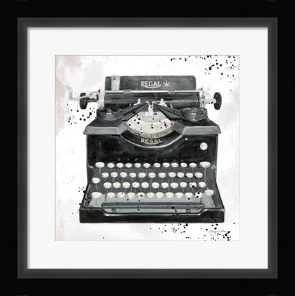 Framed Graffiti Typewriter Print