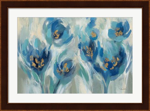 Framed Blue Fairy Tale Floral III Print