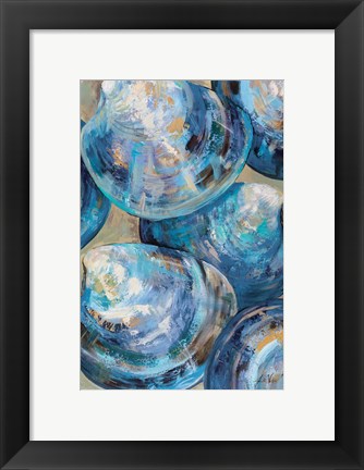 Framed Beyond Blue Shells Light Print