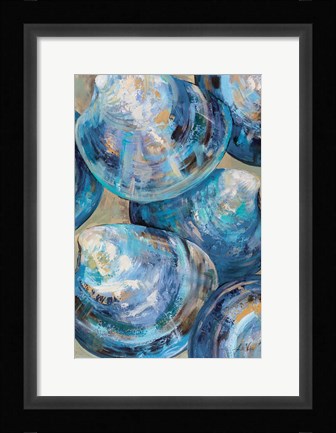 Framed Beyond Blue Shells Light Print