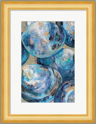 Framed Beyond Blue Shells Light Print