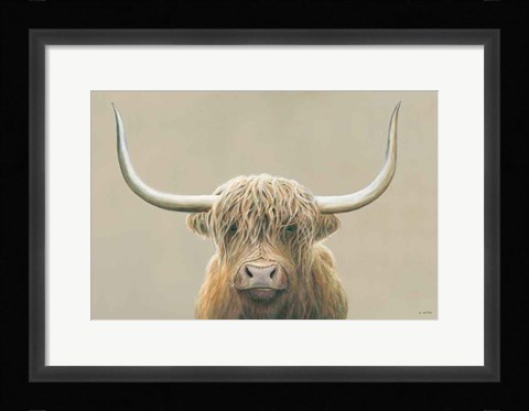 Framed Highland Cow Neutral Print