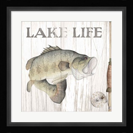 Framed Lake Fishing II Print