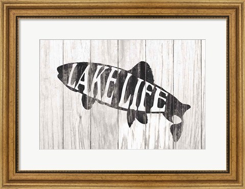 Framed Lake Life Sign Print