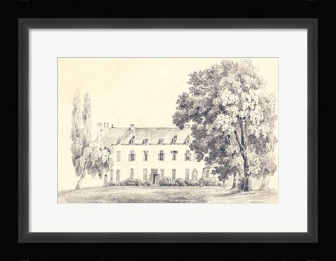 Framed Country House Sketch Print