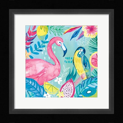 Framed Fruity Flamingos IV Print