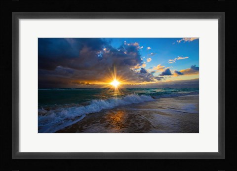 Framed Sunrise Over Miami Beach Print
