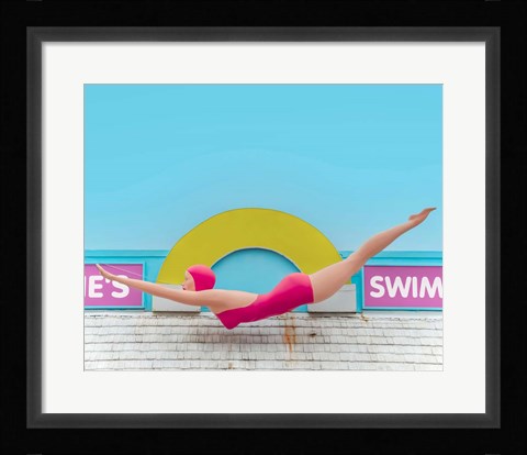 Framed Diving Lady Print