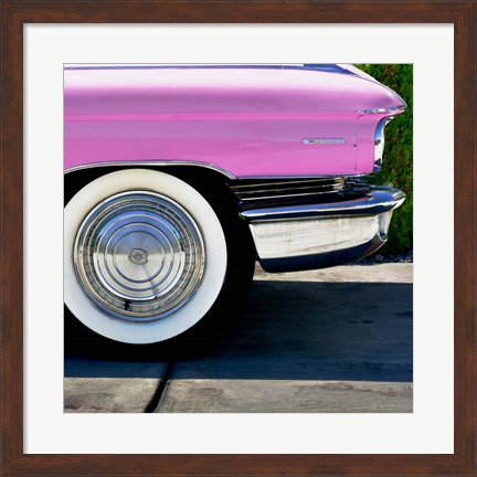 Framed Pink Cadillac Tire Print