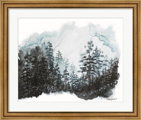 Framed Blue Pine Forest I Print