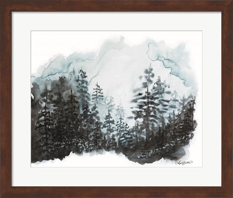 Framed Blue Pine Forest I Print