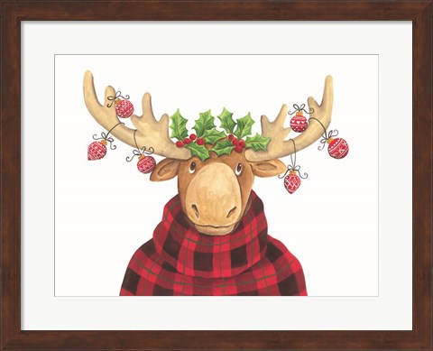 Framed Christmas Moose Print