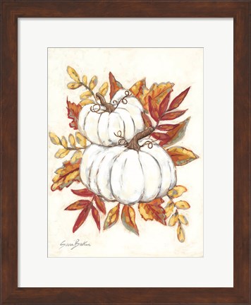 Framed White Pumpkin Fall Foliage Print
