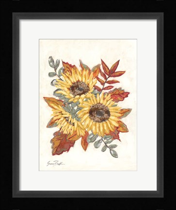Framed Sunflower Fall Foliage Print