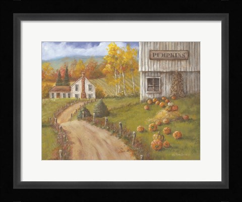 Framed Harvest Pumpkin Farm Print