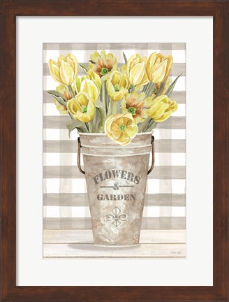 Framed Yellow Tulips I Print
