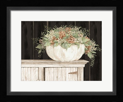 Framed Fall Floral Pumpkin Print