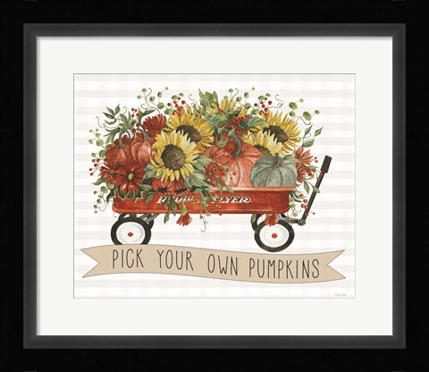 Framed Pick Your Own Pumpkins Wagon Print