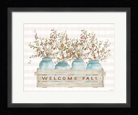 Framed Welcome Fall Jars Print