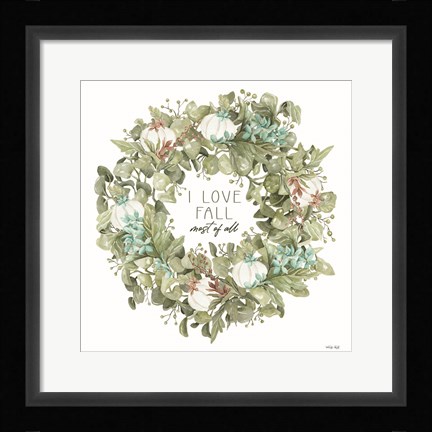 Framed I Love Fall Wreath Print