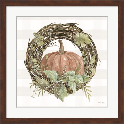 Framed Pumpkin Wreath II Print